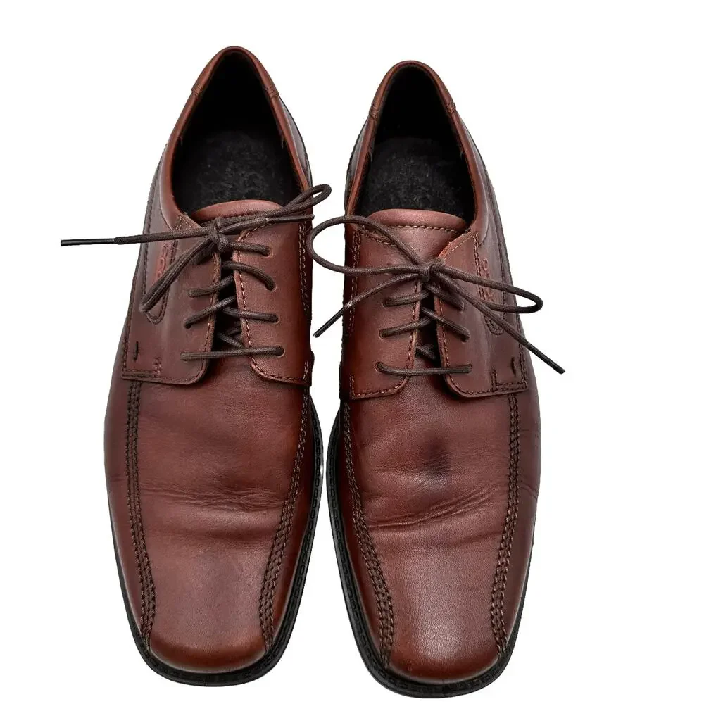 ECCO Men's Sz: 42 / US 8/8.5 Leather Brown Shock Point Lace Up